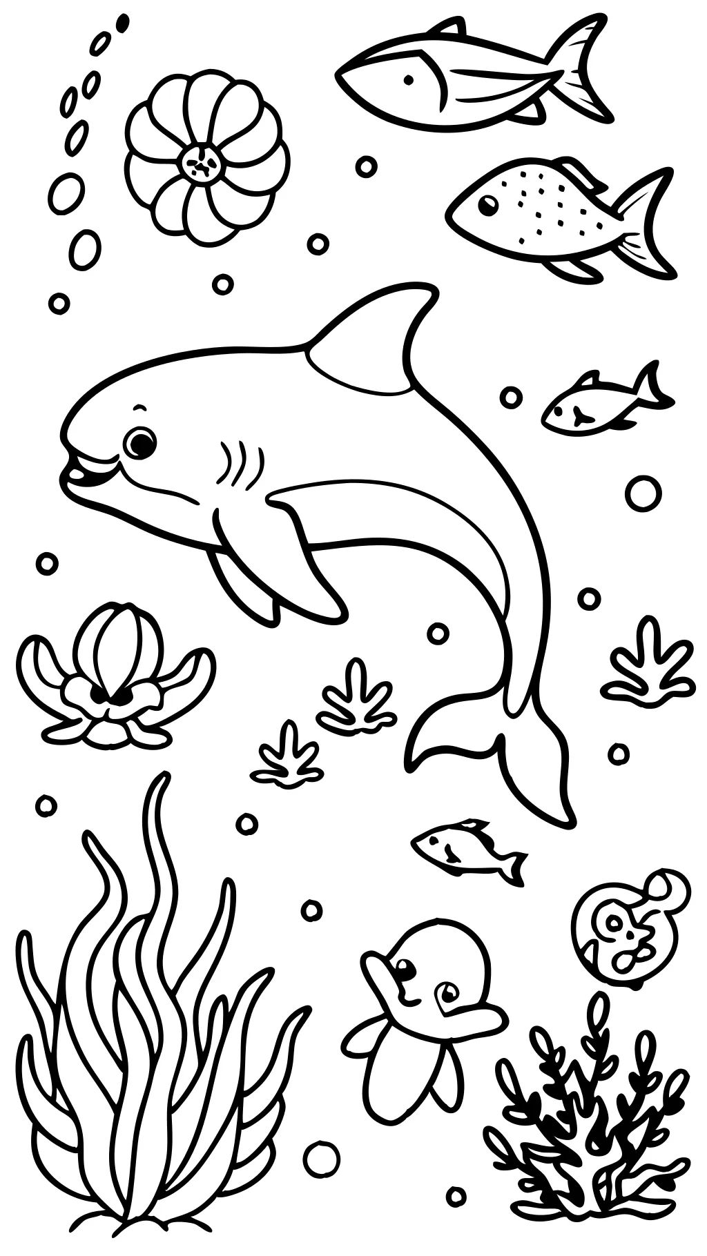 sous les pages à colorier des animaux de mer